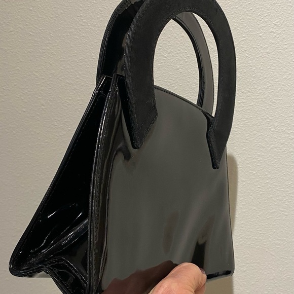 Salvatore Ferragamo Black Patent Leather Small Hand Bag Authentic Classic - Picture 2 of 16